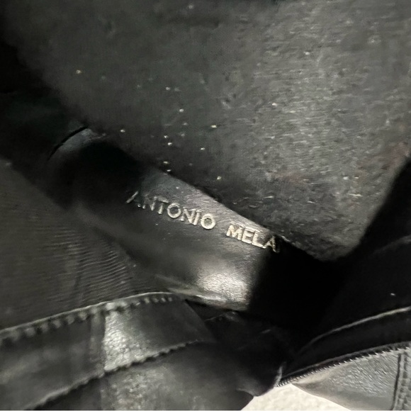 ANTONIO MELANI Tall Black Leather Heeled Boots Size 8.5M - Picture 11 of 11